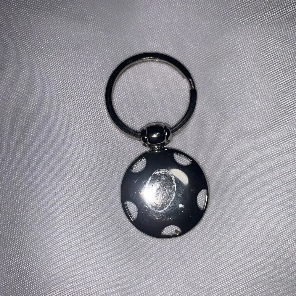 Paul Jardin Keychain Designer Logo Keyring Silver tone Metal Key